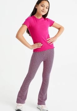 WE FASHION Flared Met Dessin - Broek - Blue