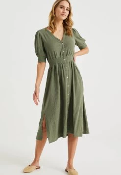 WE FASHION Met Structuur - Blousejurk - Green