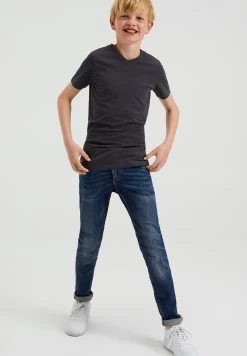 WE FASHION Met V Hals - T-Shirt Basic - Grey