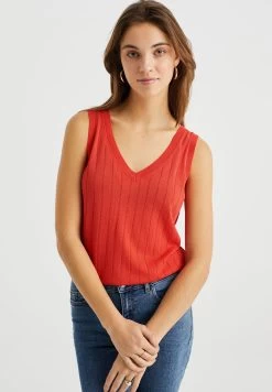WE FASHION Met Opengewerkt Dessin - Top - Red