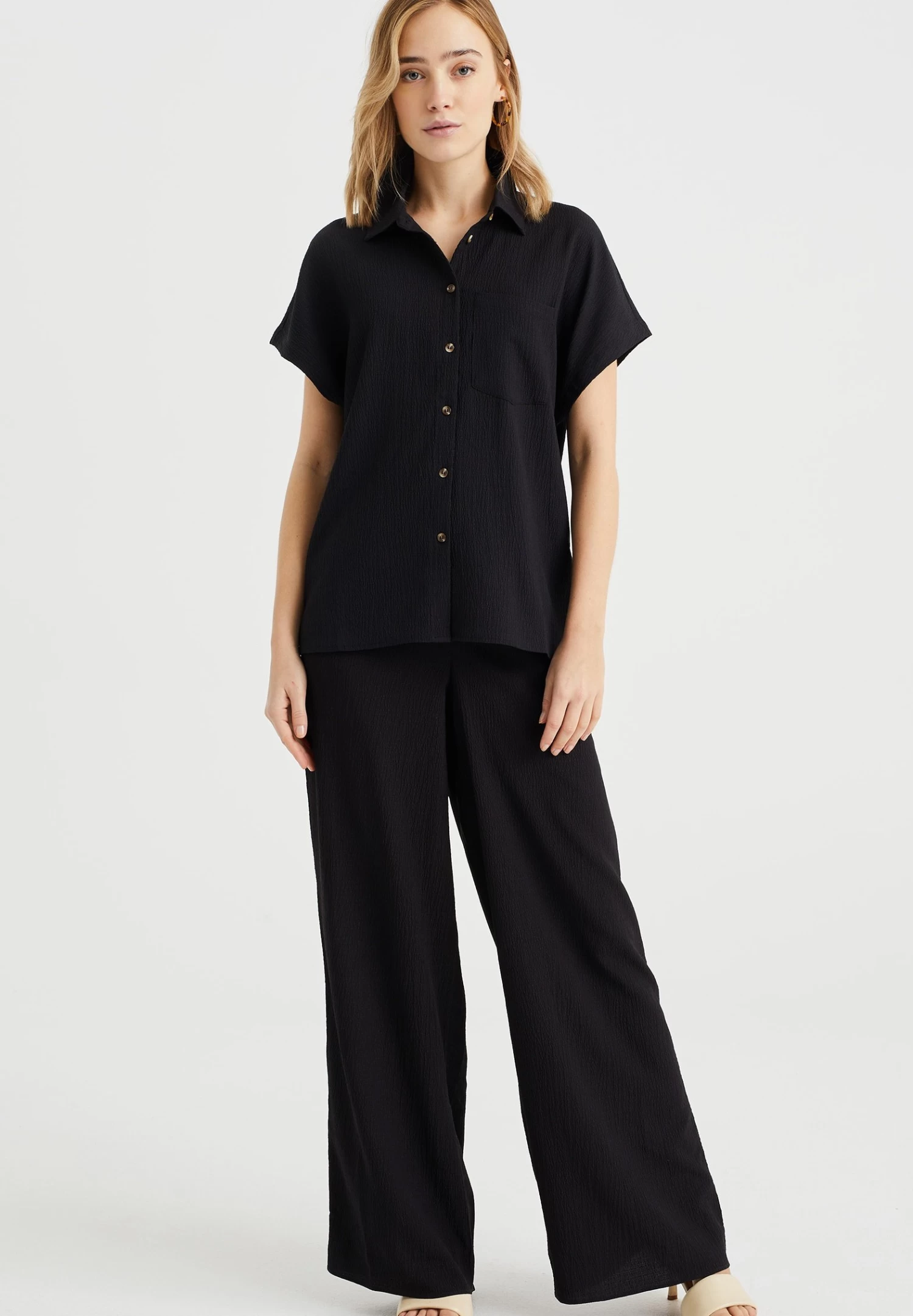 WE FASHION Met Structuur - Overhemdblouse - Black - Afbeelding 2