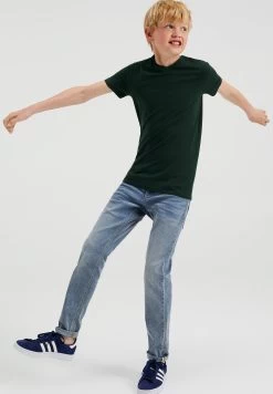 WE FASHION Met V Hals - T-Shirt Basic - Green