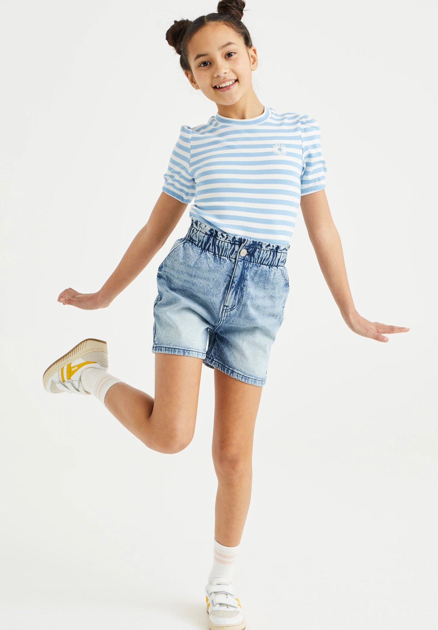 WE FASHION Regular Fit - Jeansshort - Blue