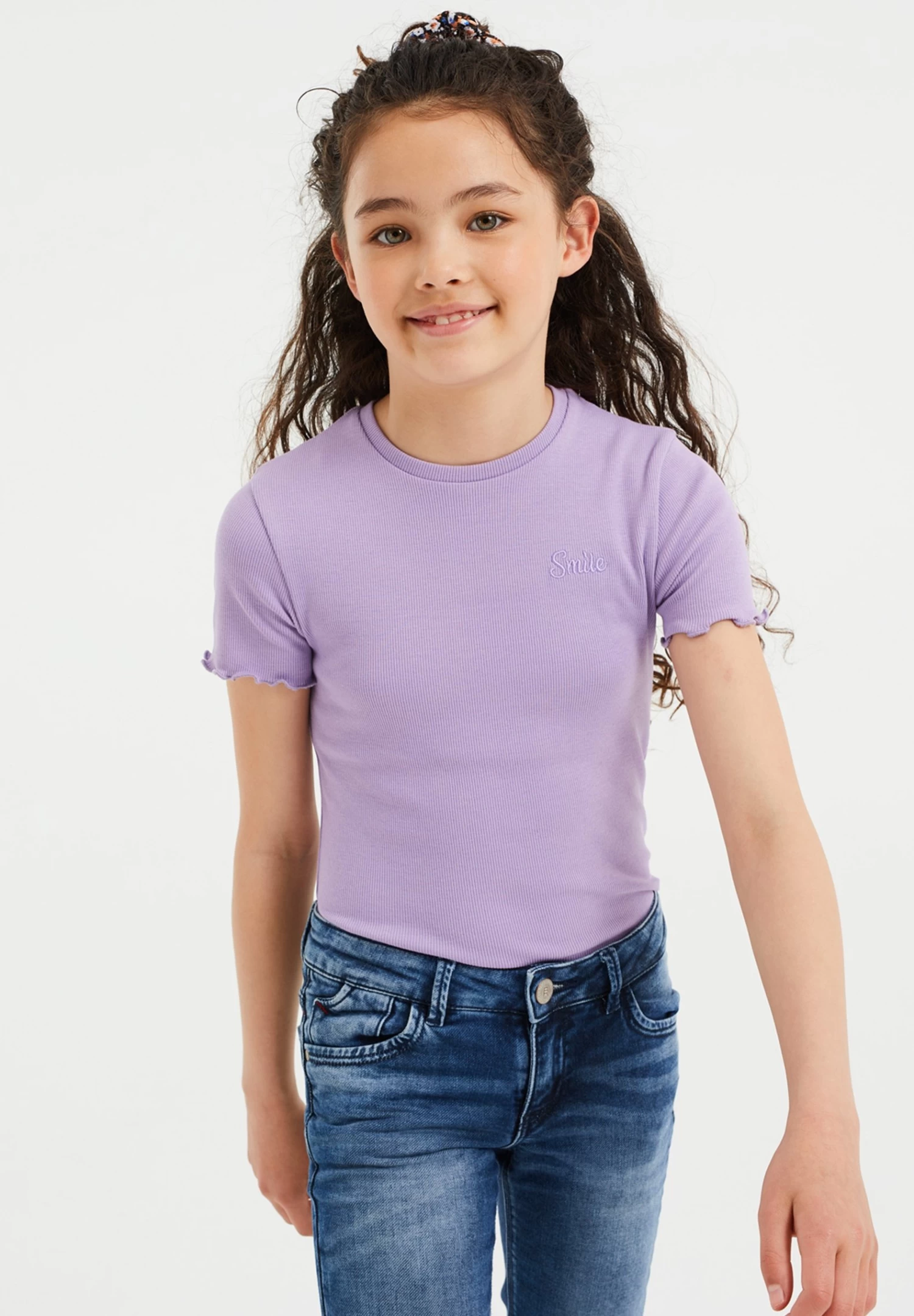 WE FASHION Slim Fit- T-Shirt Basic - Lavender