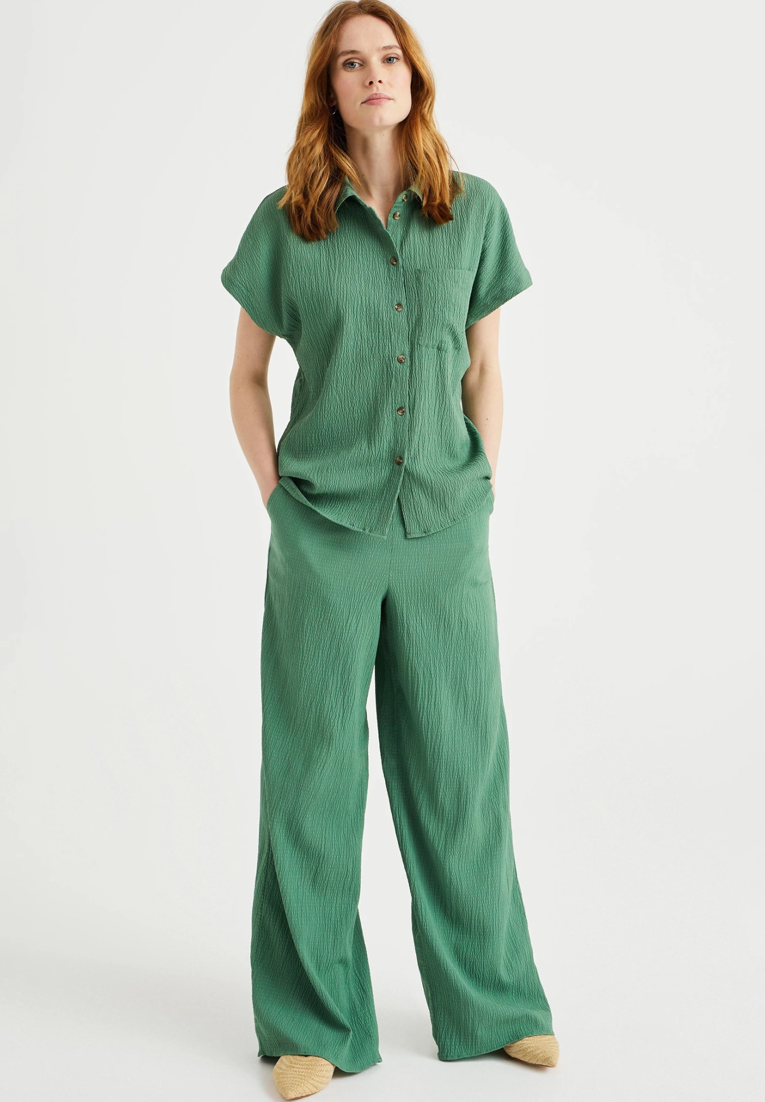 WE FASHION Met Structuur - Overhemdblouse - Green - Afbeelding 2