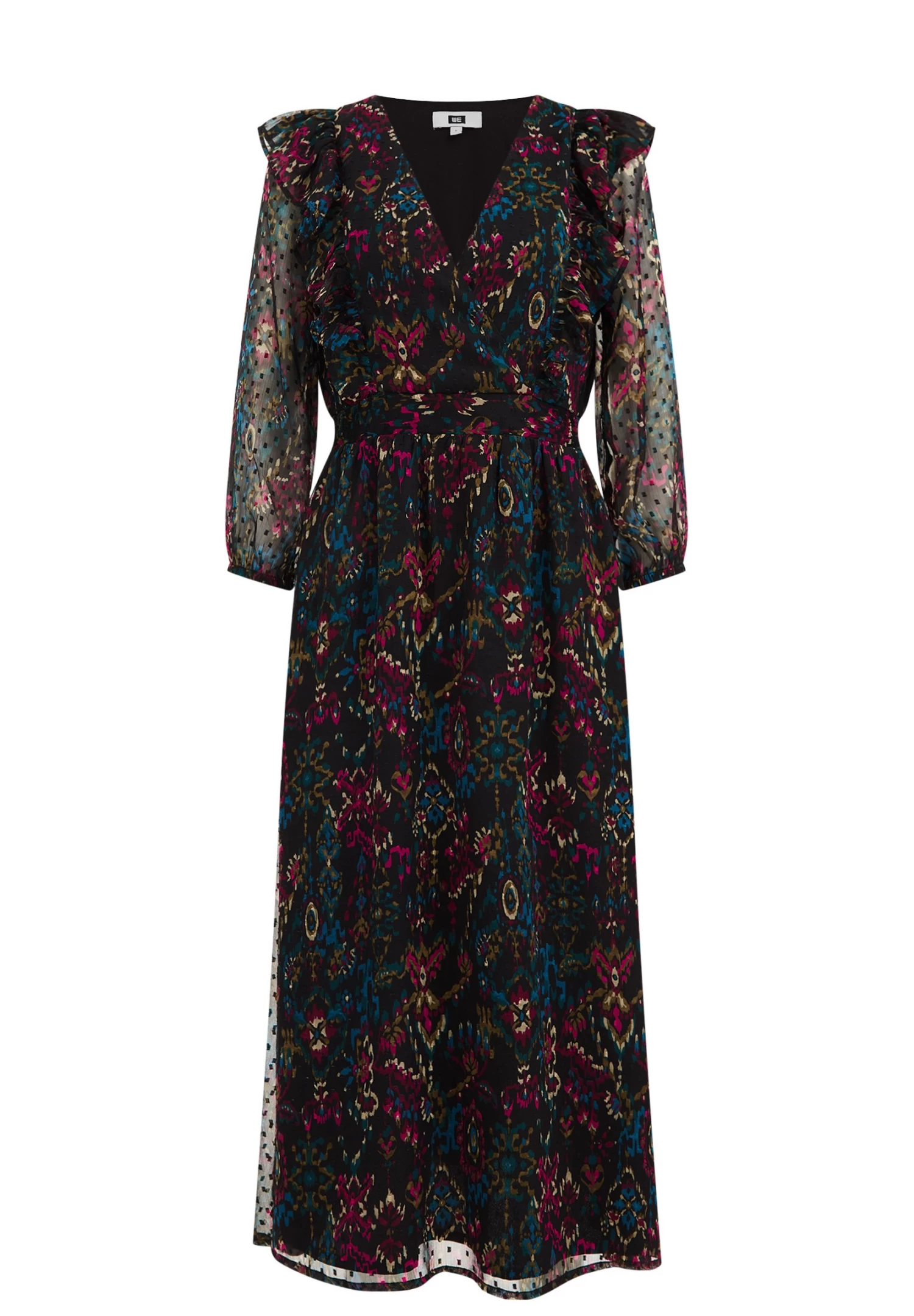 WE FASHION Met Dessin - Jurk - Black