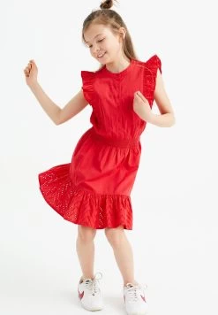 WE FASHION Met Broderie Anglaise - Blousejurk - Red