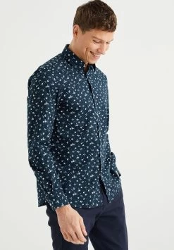 WE FASHION Over Met Dessin - Overhemd - Blue
