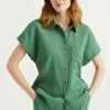 WE FASHION Met Structuur - Overhemdblouse - Green