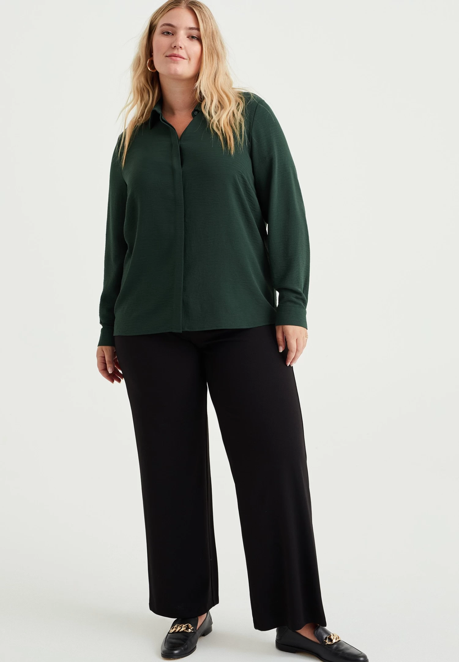 WE FASHION Curve - Overhemdblouse - Green - Afbeelding 2