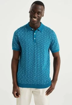WE FASHION Met Dessin - Poloshirt - Blue