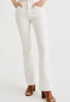 WE FASHION Met Stretch - Bootcut Jeans - White