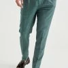 WE FASHION Slim Fit Met Dessin - Broek - Green