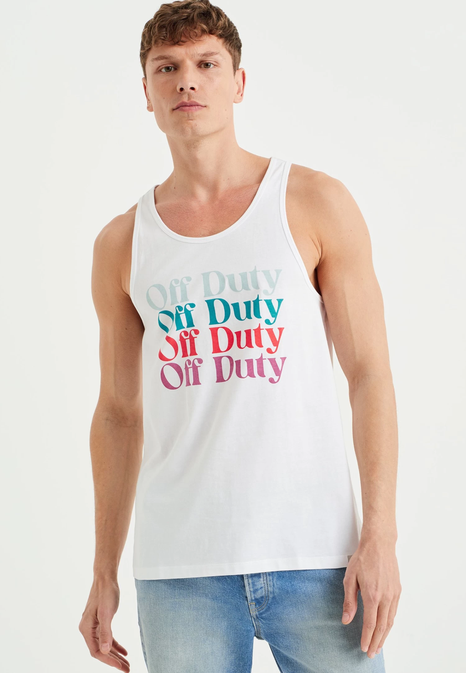 WE FASHION Singlet Met Opdruk - Top - White