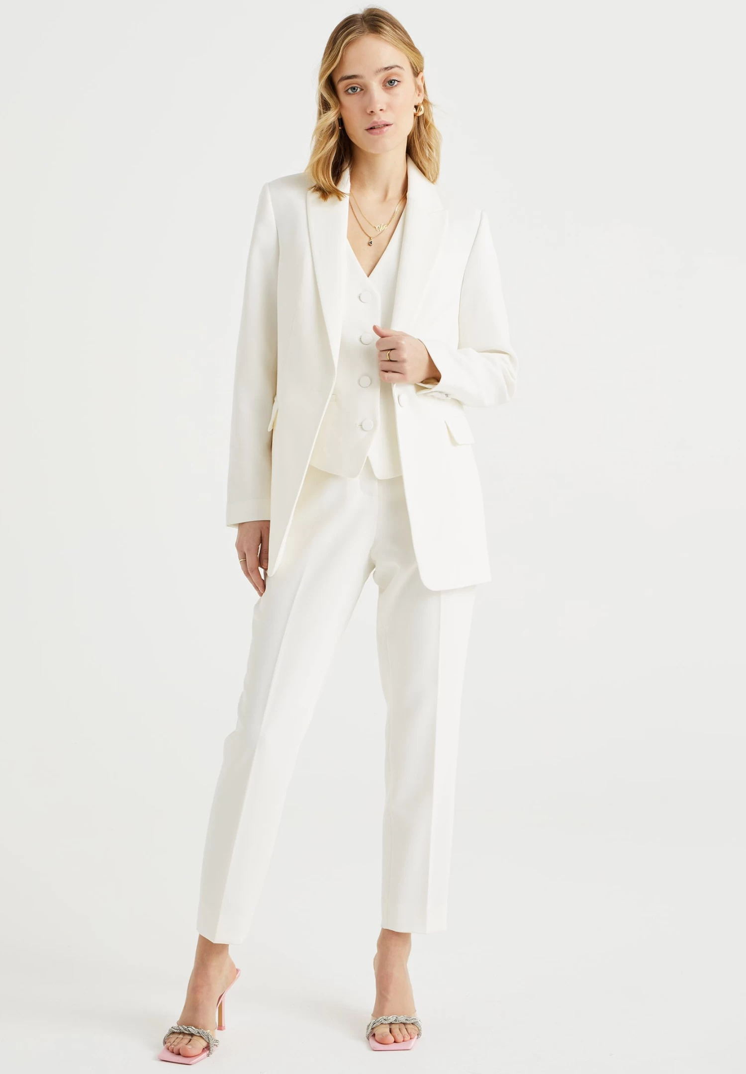 WE FASHION Getailleerde- Halflange Jas - White - Afbeelding 2