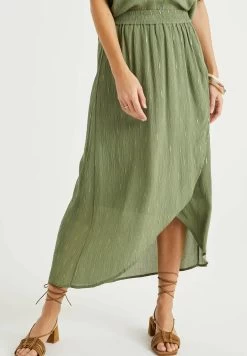 WE FASHION Met Dessin - Wikkelrok - Green