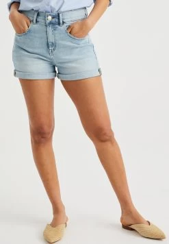 WE FASHION High Rise Met Comfort-Stretch - Jeansshort - Blue