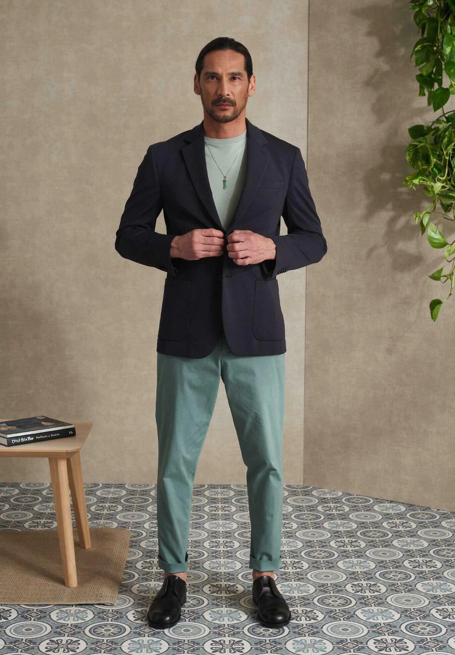 WE FASHION Slim Fit - Broek - Green