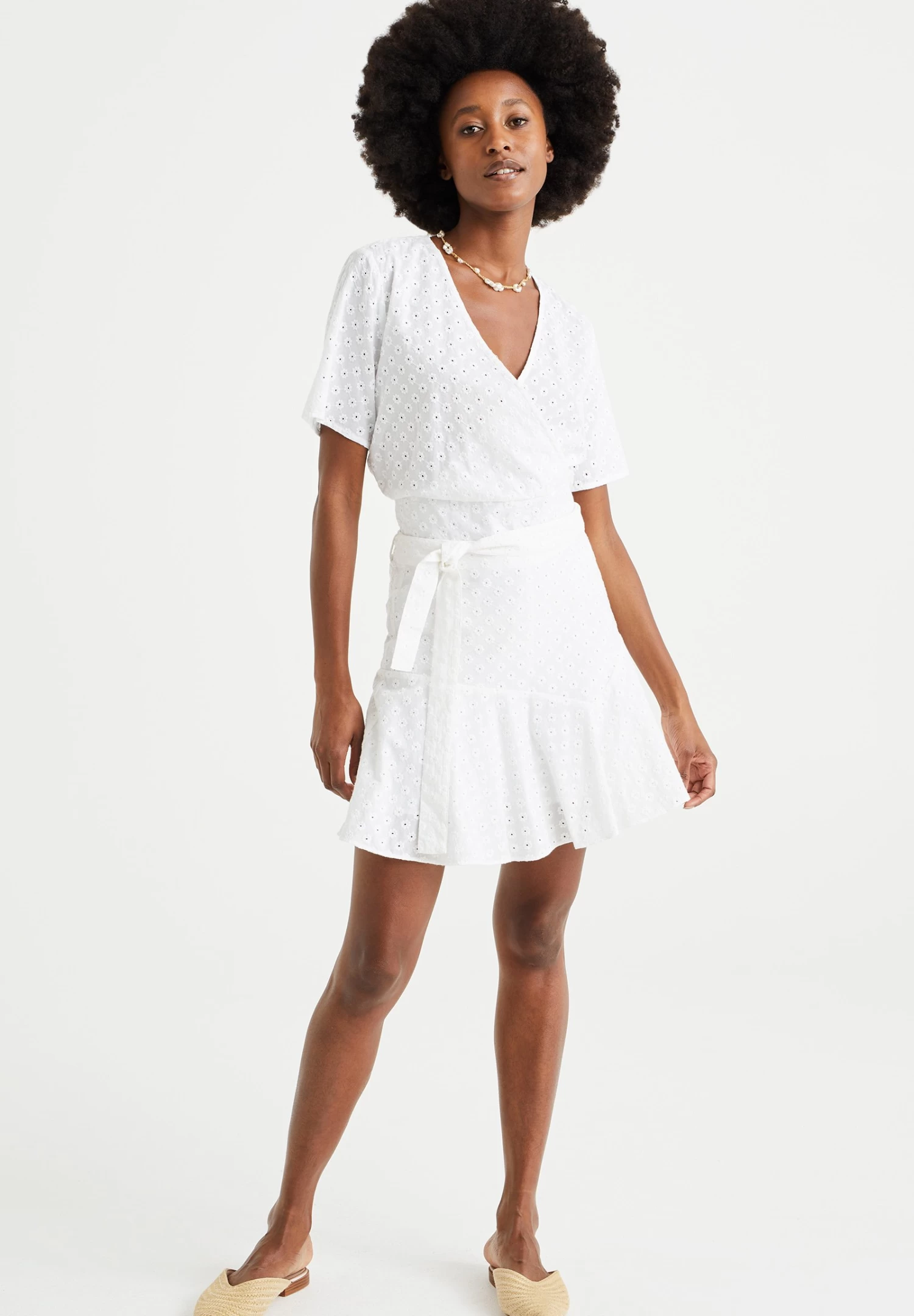 WE FASHION Skort Met Broderie Anglaise - A-Lijn Rok - White - Afbeelding 2