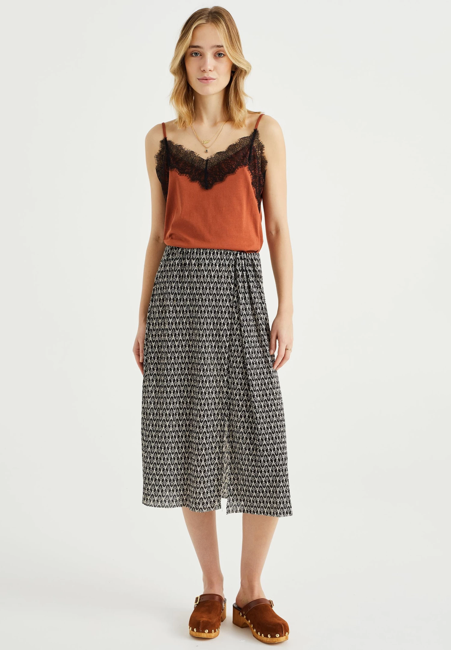 WE FASHION Singlet Met Kant - Top - Brown - Afbeelding 2