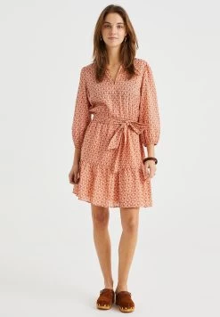 WE FASHION Met Dessin - Jurk - Pink