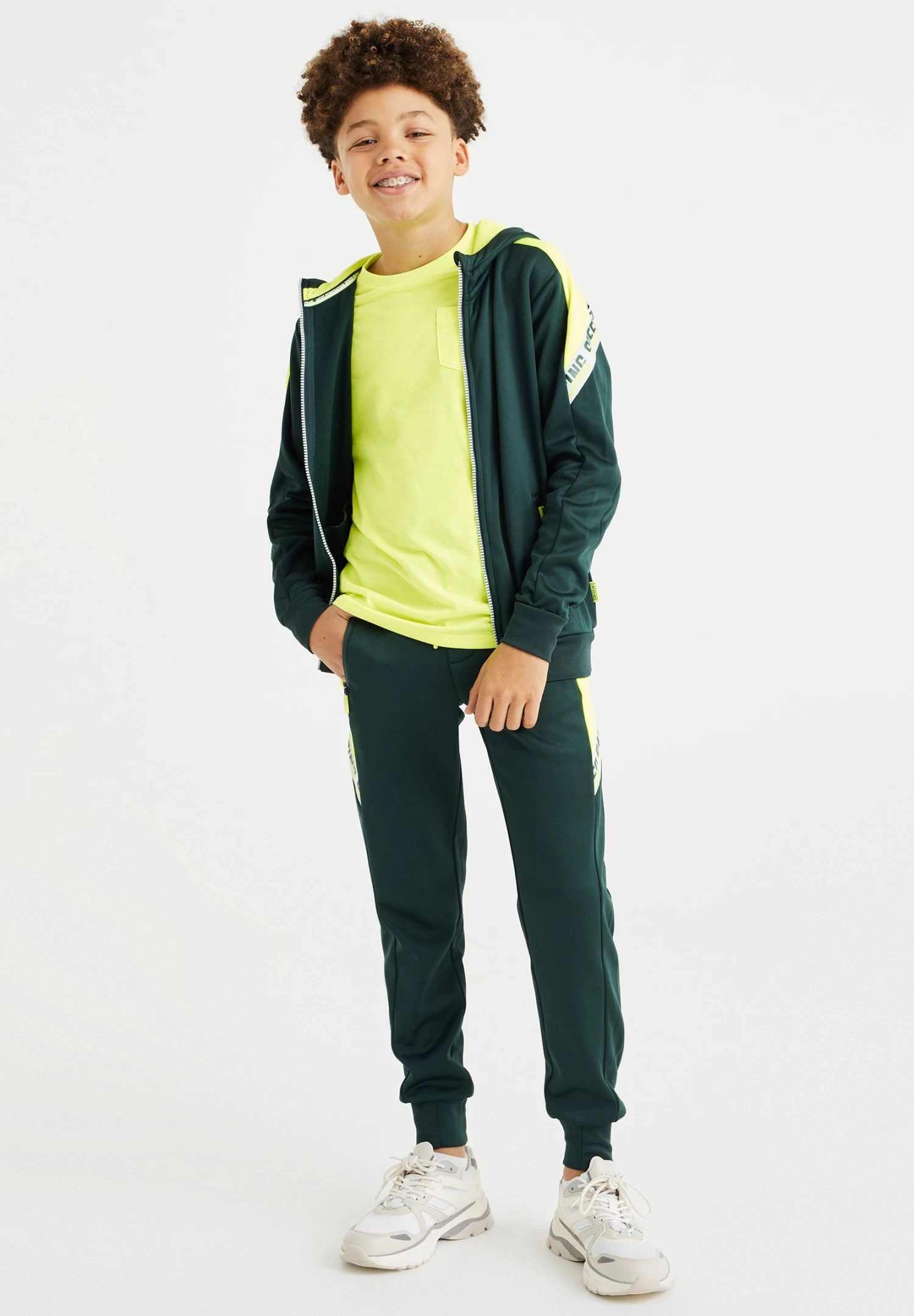 WE FASHION Met Tapedetail - Trainingsbroek - Green