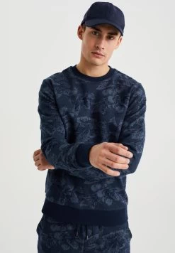 WE FASHION Met Jacquard Dessin - Sweater - Blue
