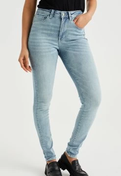 WE FASHION High Rise Super Met Comfort-Stretc - Jeans Skinny Fit - Blue