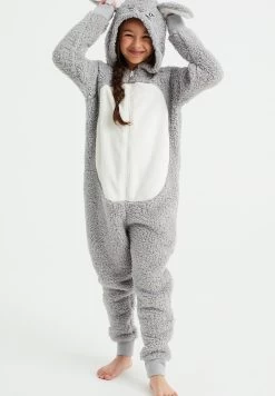 WE FASHION Onesie Mit Ohren - Pyjama - Grau