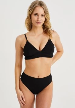 WE FASHION High Rise Met Structuur - Bikinibroekje - Black