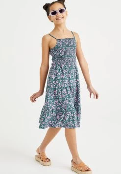 WE FASHION Met Dessin - Jurk - Blue