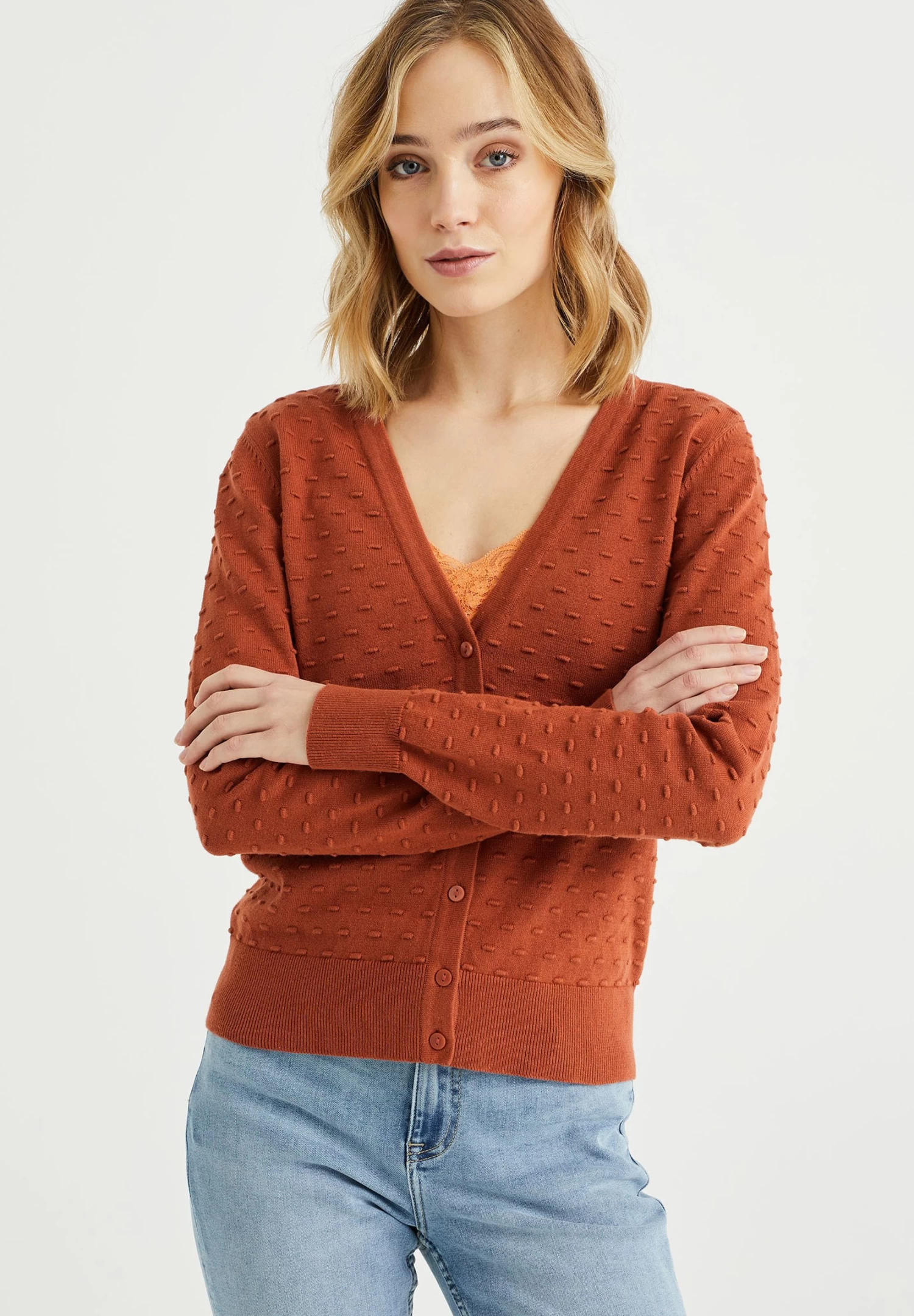 WE FASHION Met Structuur - Vest - Brown