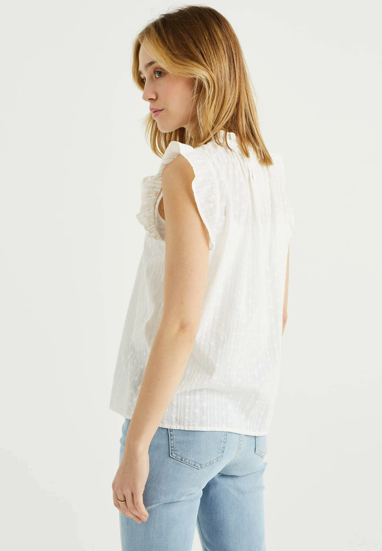 WE FASHION Met Broderie Anglaise - Blouse - White - Afbeelding 3