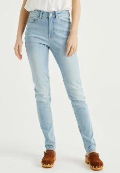WE FASHION High Rise Met Stretch - Slim Fit Jeans - Blue