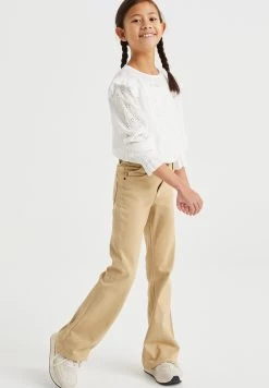 WE FASHION Met Stretch - Flared Jeans - Beige