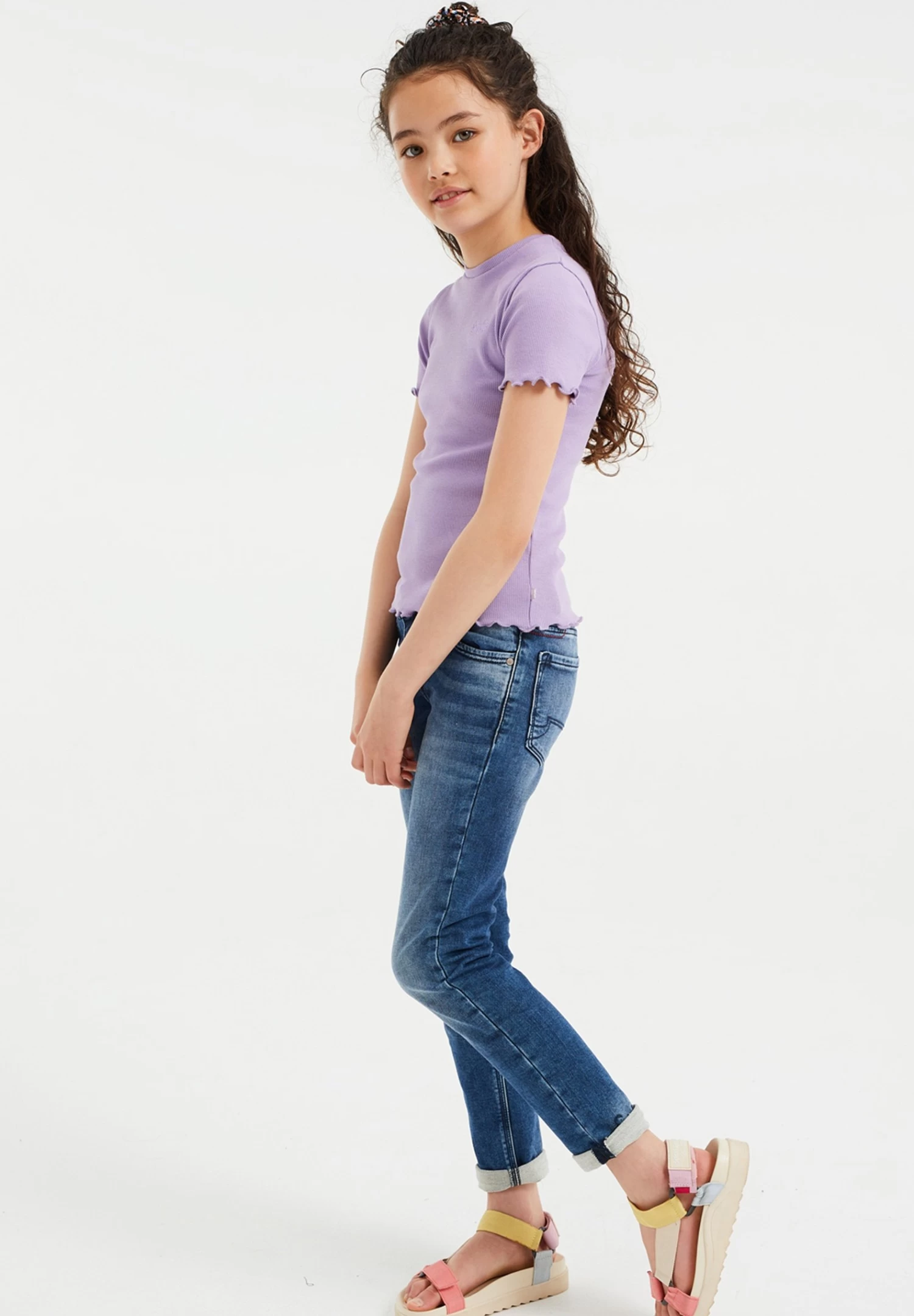 WE FASHION Slim Fit- T-Shirt Basic - Lavender - Afbeelding 2