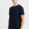 WE FASHION Met Structuur - T-Shirt Basic - Blue