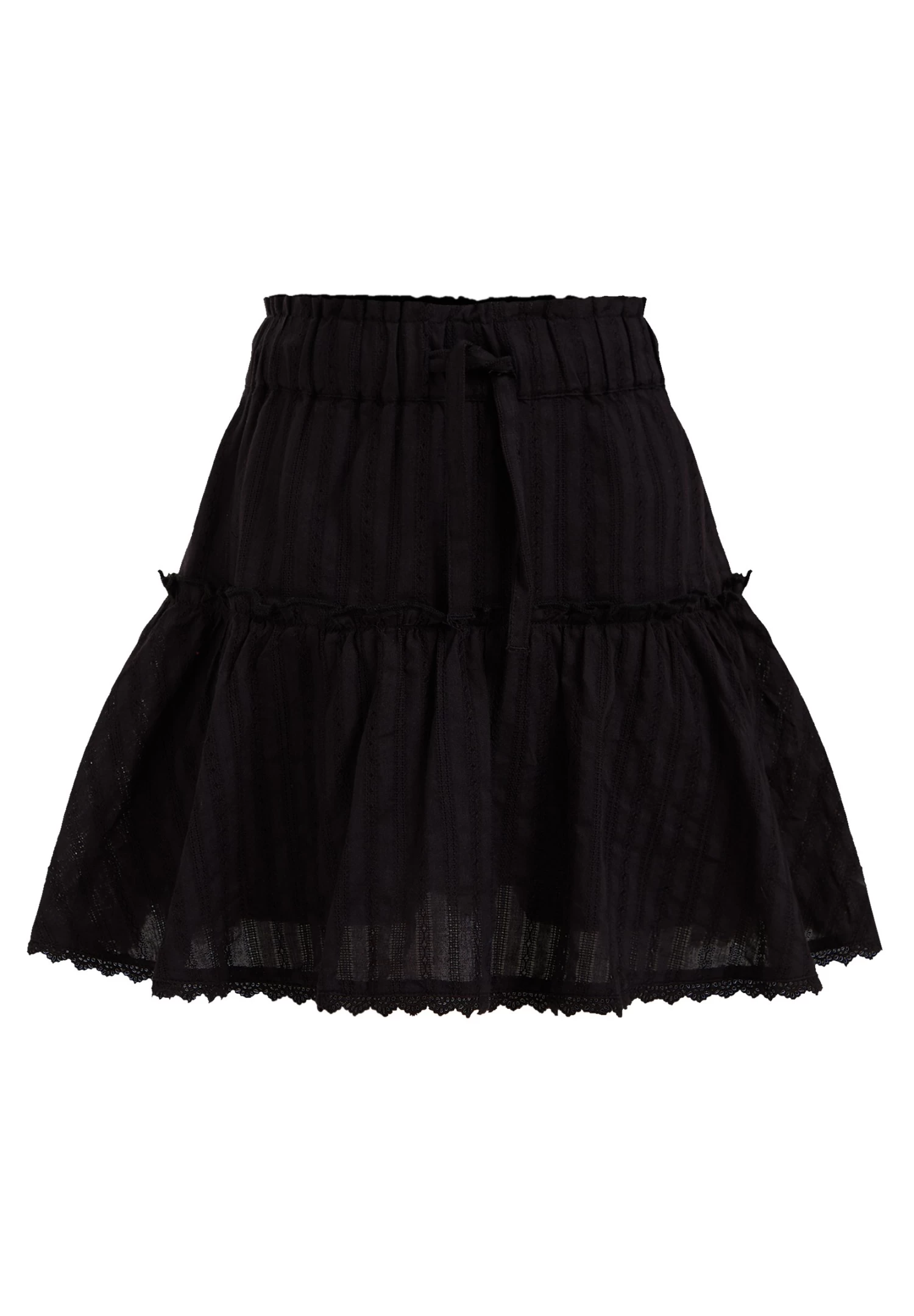 WE FASHION Broekrokje Met Structuur - A-Lijn Rok - Black - Afbeelding 4