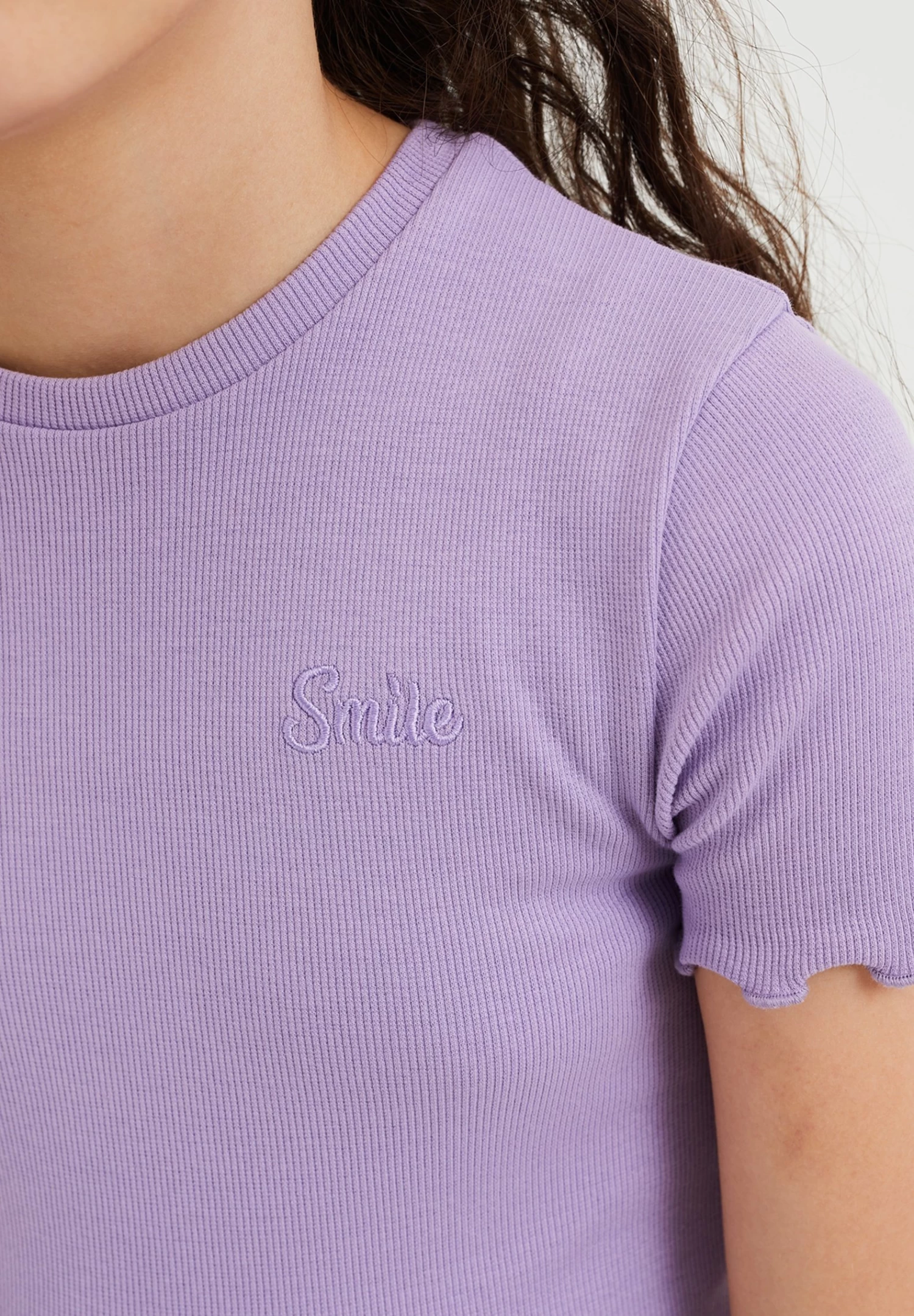 WE FASHION Slim Fit- T-Shirt Basic - Lavender - Afbeelding 3