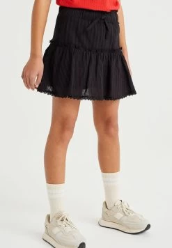 WE FASHION Broekrokje Met Structuur - A-Lijn Rok - Black