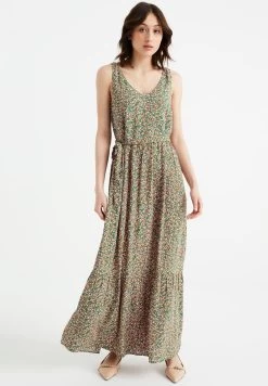 WE FASHION Met Dessin - Maxi-Jurk - Green