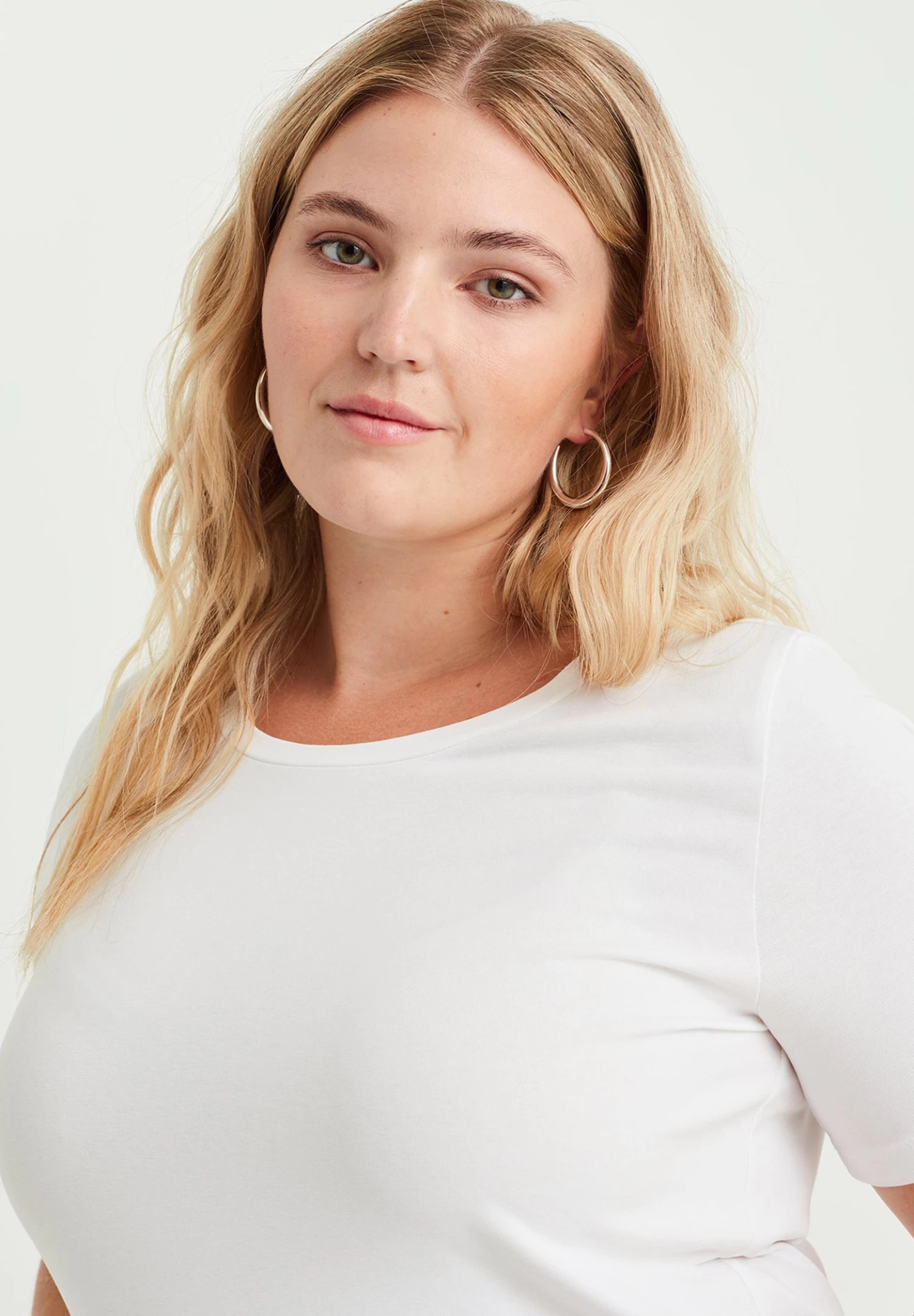 WE FASHION Curve - T-Shirt Basic - White - Afbeelding 4