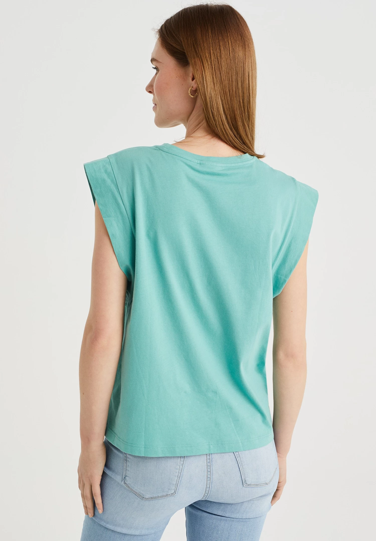 WE FASHION Met Embroidery - Top - Green - Afbeelding 3