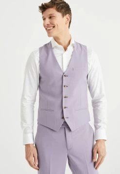 WE FASHION Slim FitMet Stretch - Gilet - Violet