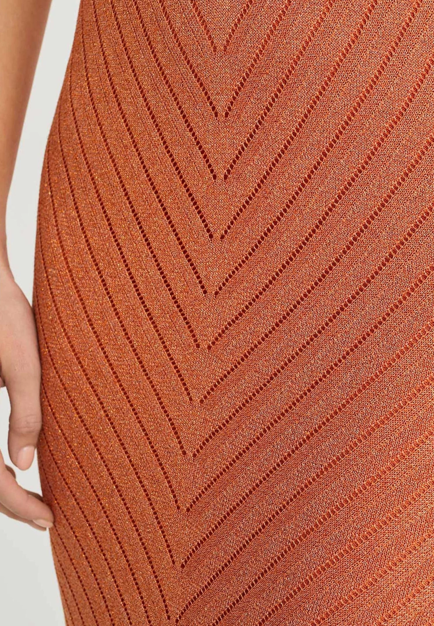 WE FASHION Met Glittergaren - Etui-Jurk - Orange - Afbeelding 4