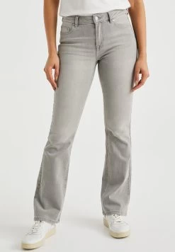 WE FASHION Mid Rise Met Comfort-Stretch - Bootcut Jeans - Grey