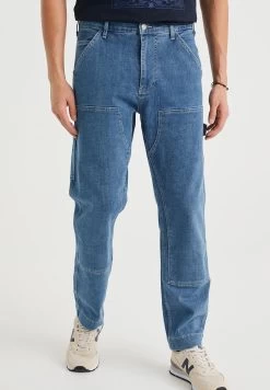 WE FASHION Met Comfort-Stretch - Straight Leg Jeans - Blue