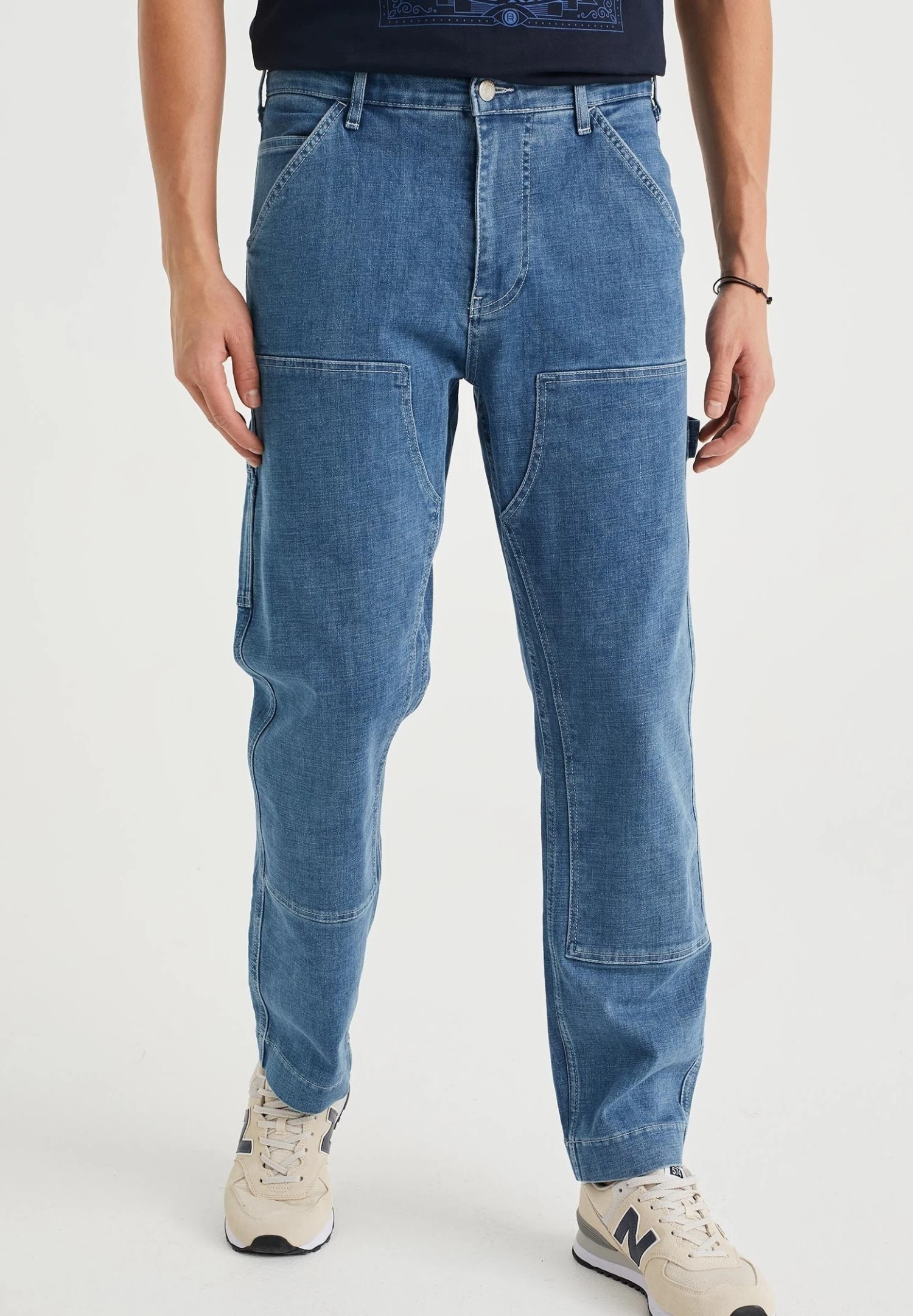 WE FASHION Met Comfort-Stretch - Straight Leg Jeans - Blue