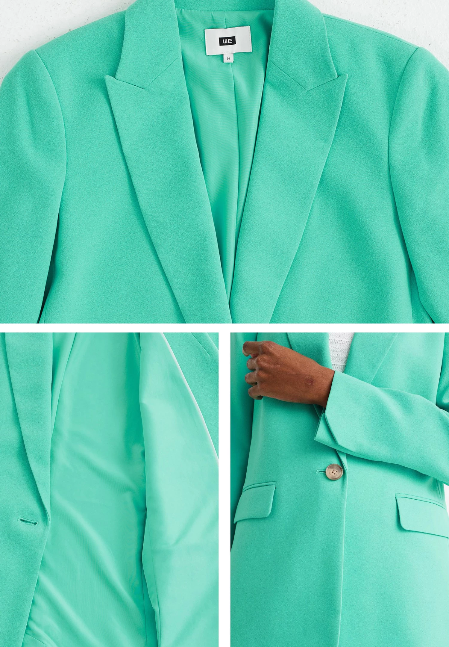 WE FASHION Getailleerde - Halflange Jas - Green - Afbeelding 5