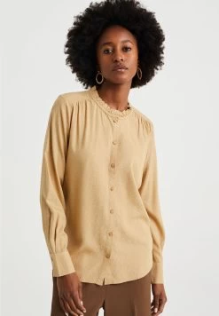 WE FASHION Met Structuur - Overhemdblouse - Beige